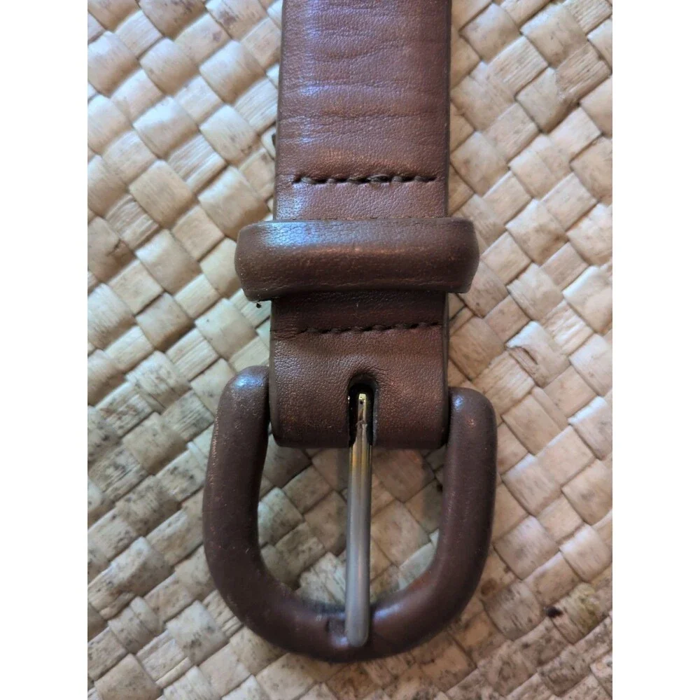 Vintage Land's End USA Brown Genuine Leather Belt Ladies Size 32